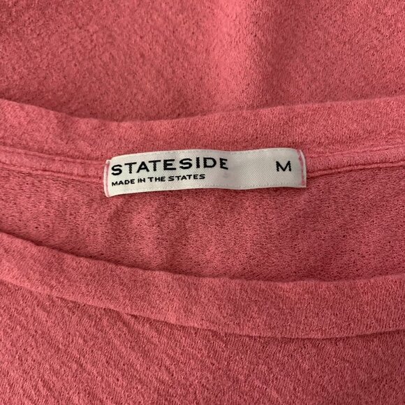 Stateside Pink Lightweight Long Sleeve Boxy Top Medium Casual Minimalist Layer - Picture 4 of 5